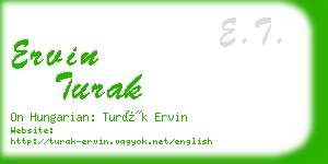 ervin turak business card